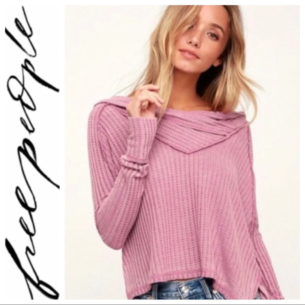 💕SALE💕 Free People We the Free Pink Wildcat Thermal Top - Picture 2 of 8